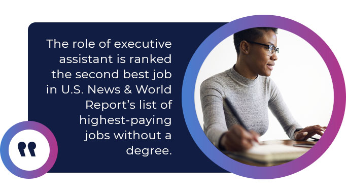 executive assistant high pay quote
