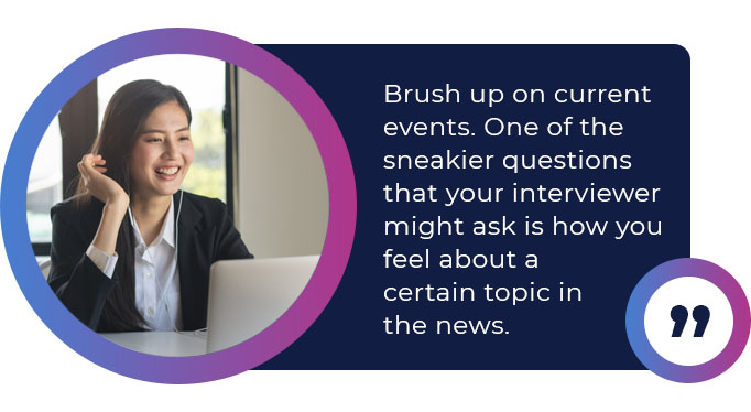 brush up current events interview quote
