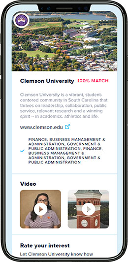 clemson university match