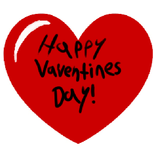 Illustrative heart that with handwritten text that says "Happy Valentines Day!"