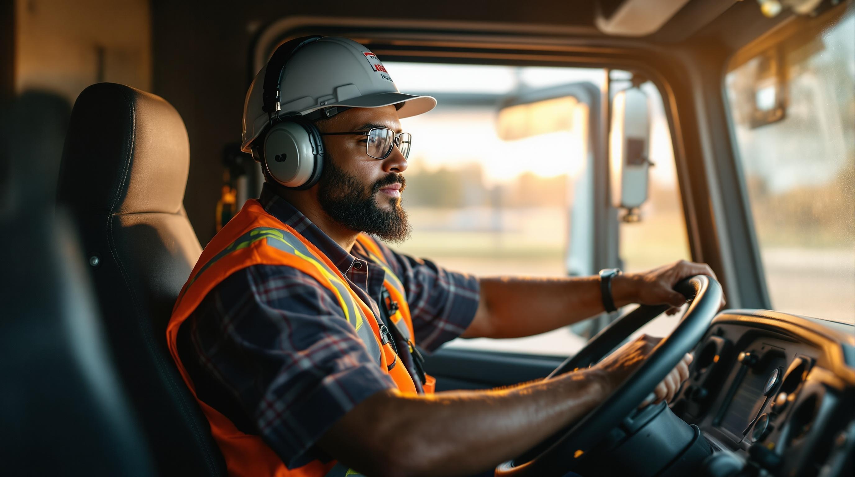 a CDL driver in his truck