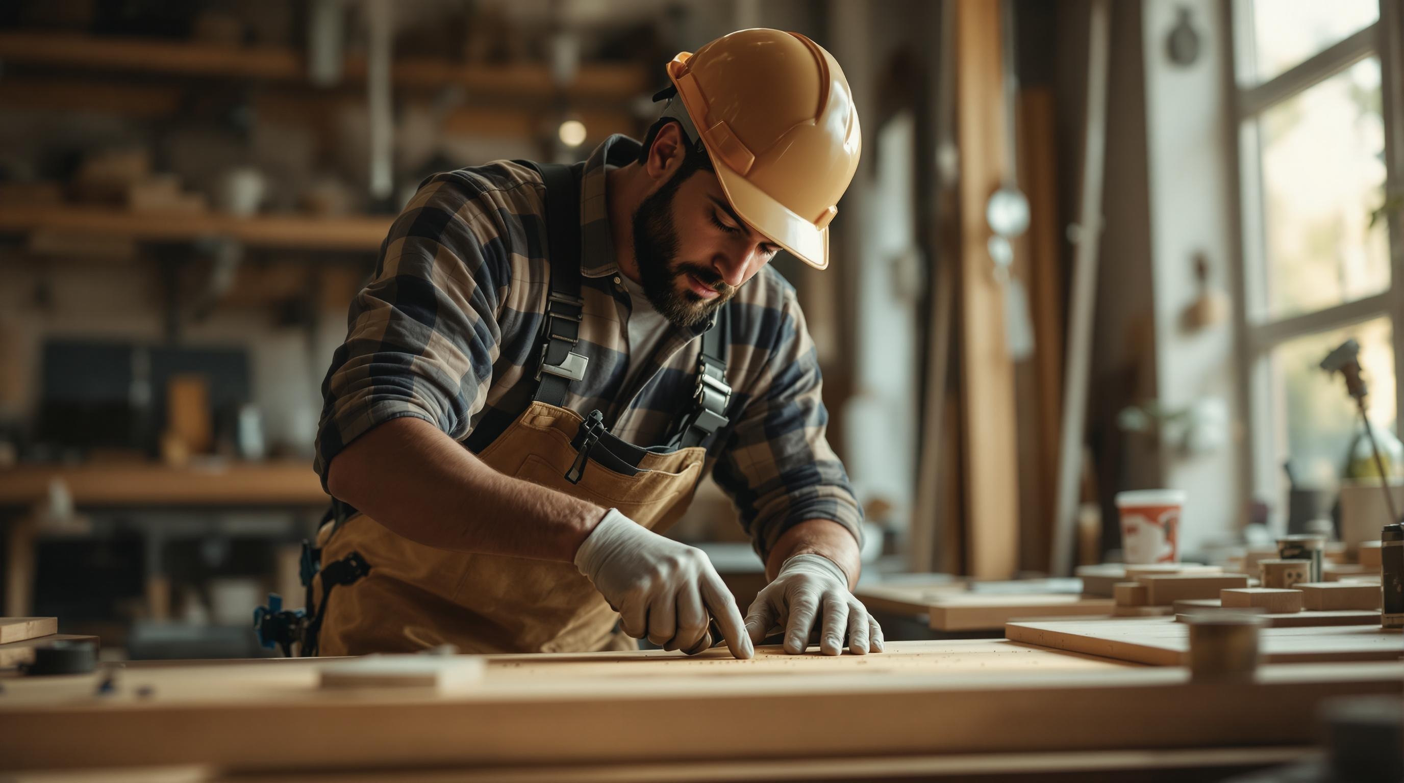 a carpenter working