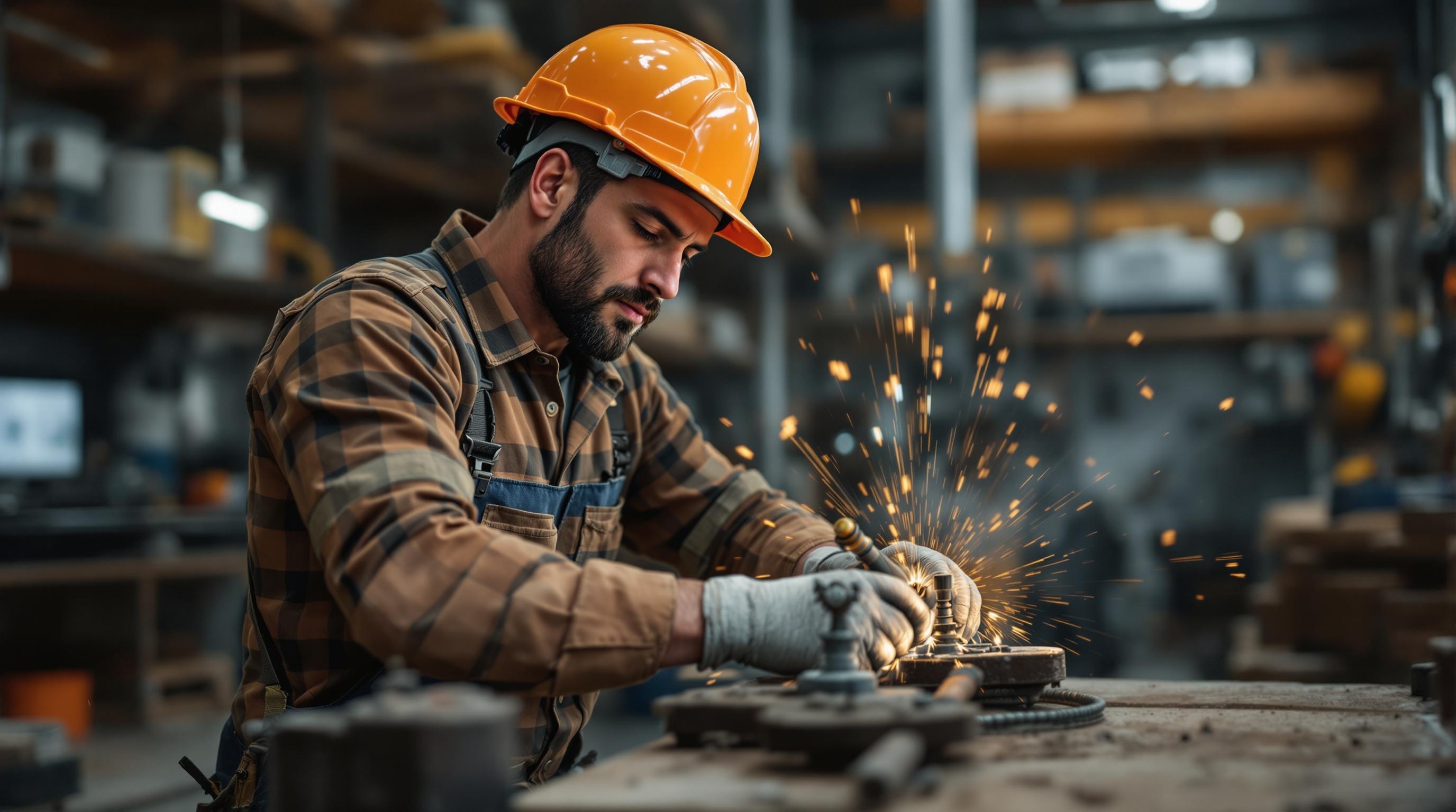 a pipe fitter working