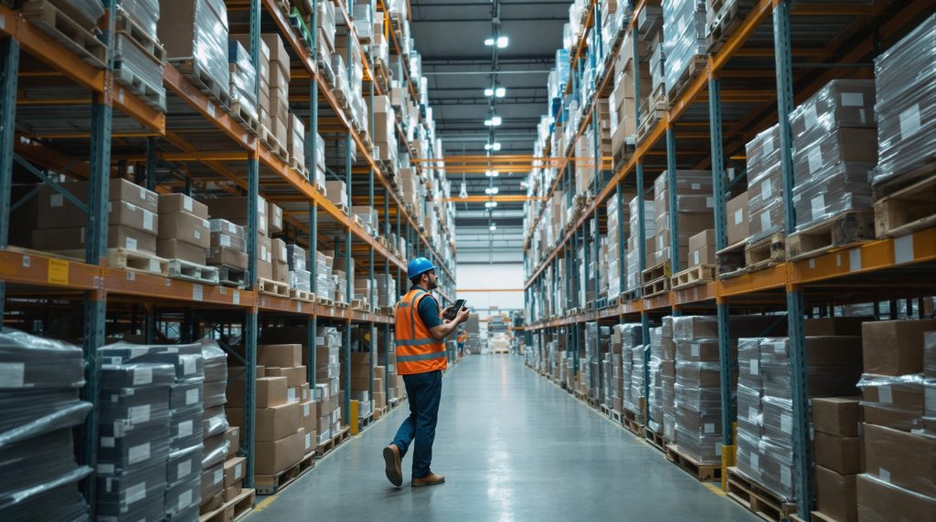 an Amazon warehouse worker