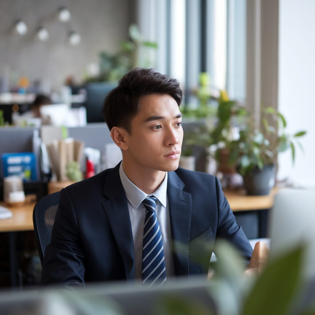 a young accountant working without a degree