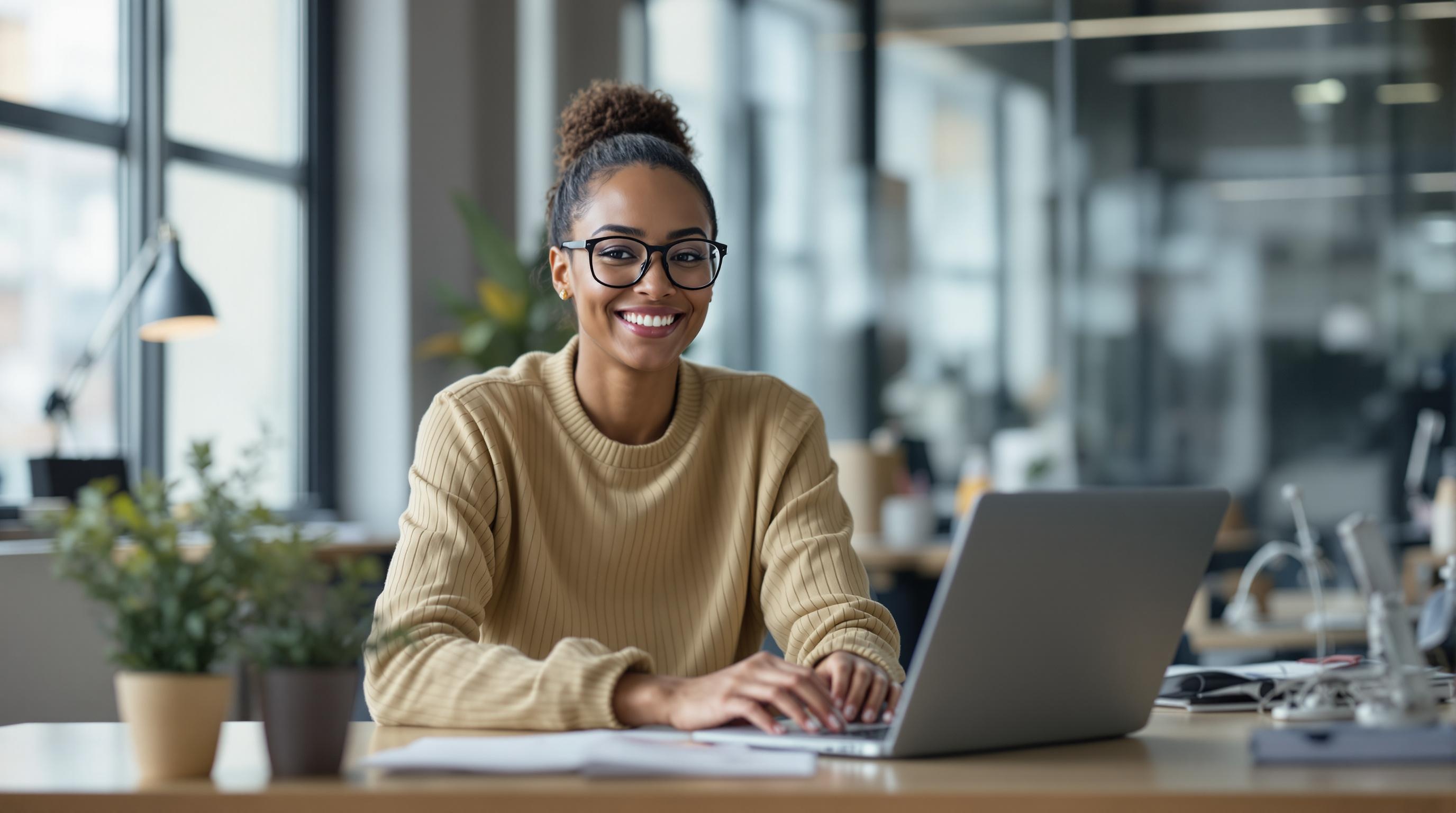 Financial manager sitting at desk