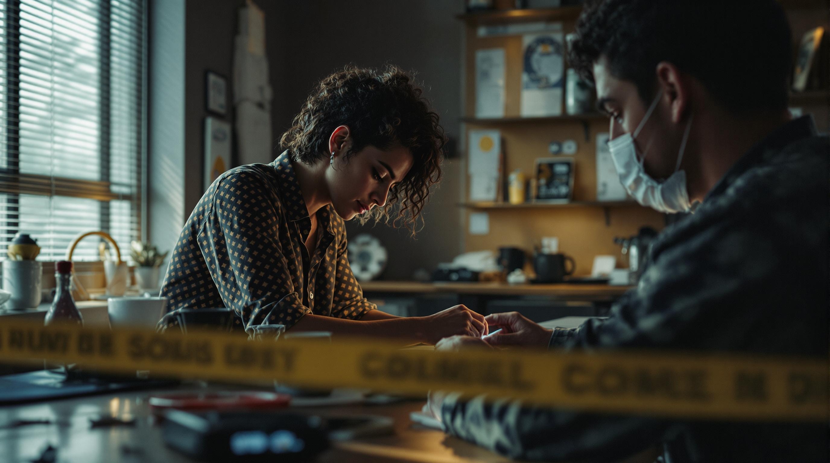 detectives at a crime scene