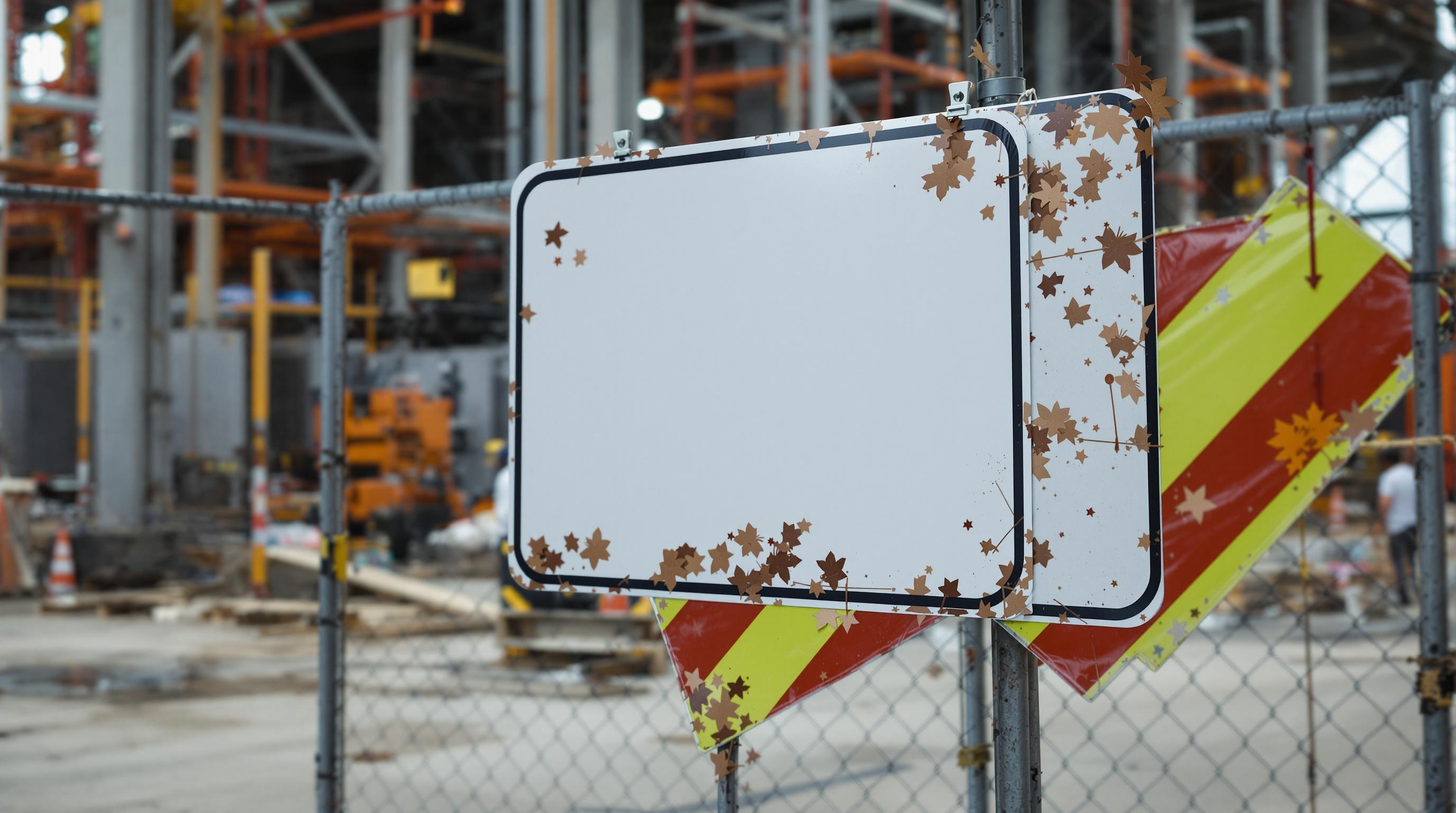 safety sign in a construction zone