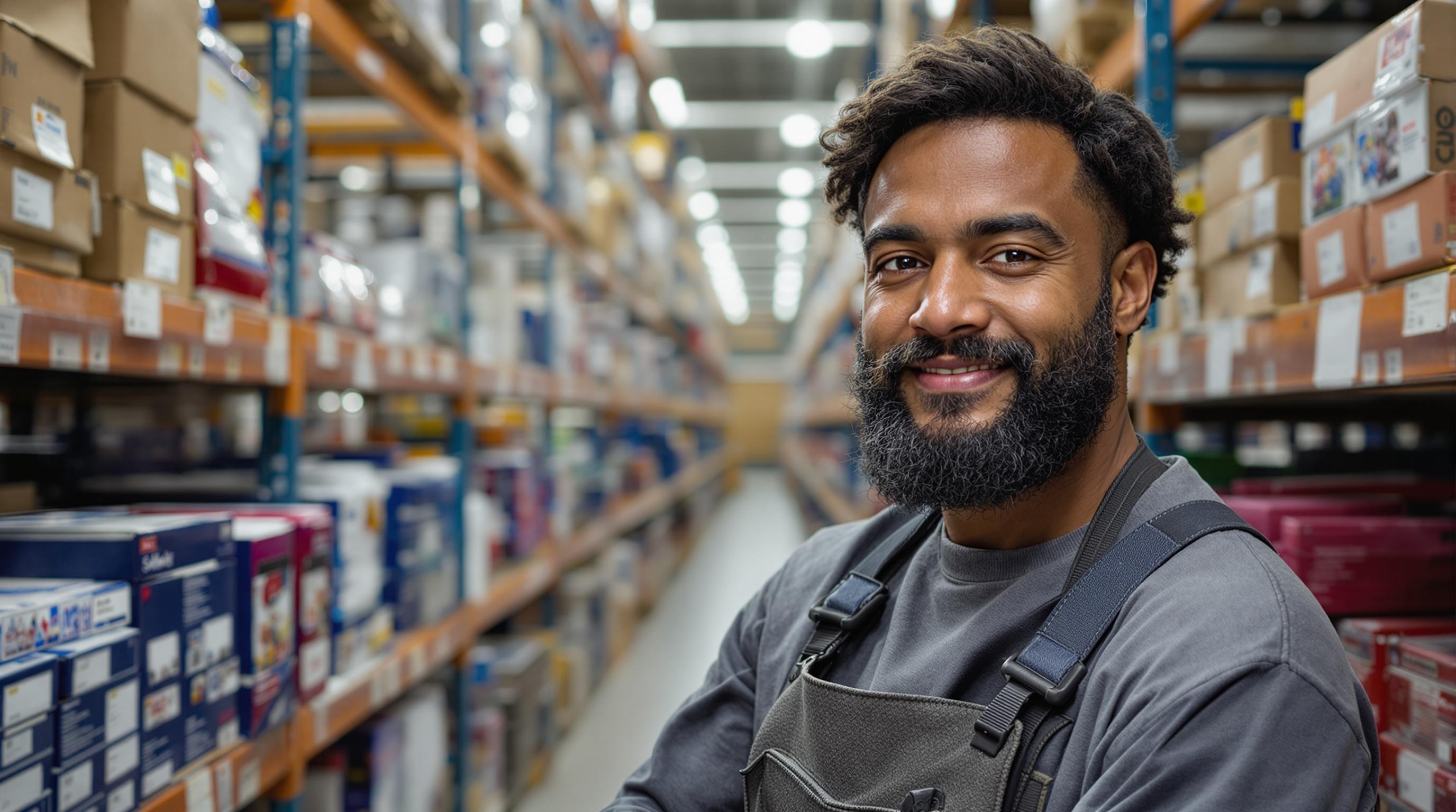 A candid photo of a Sam's Club worker assisting a customer with a smile on their face.