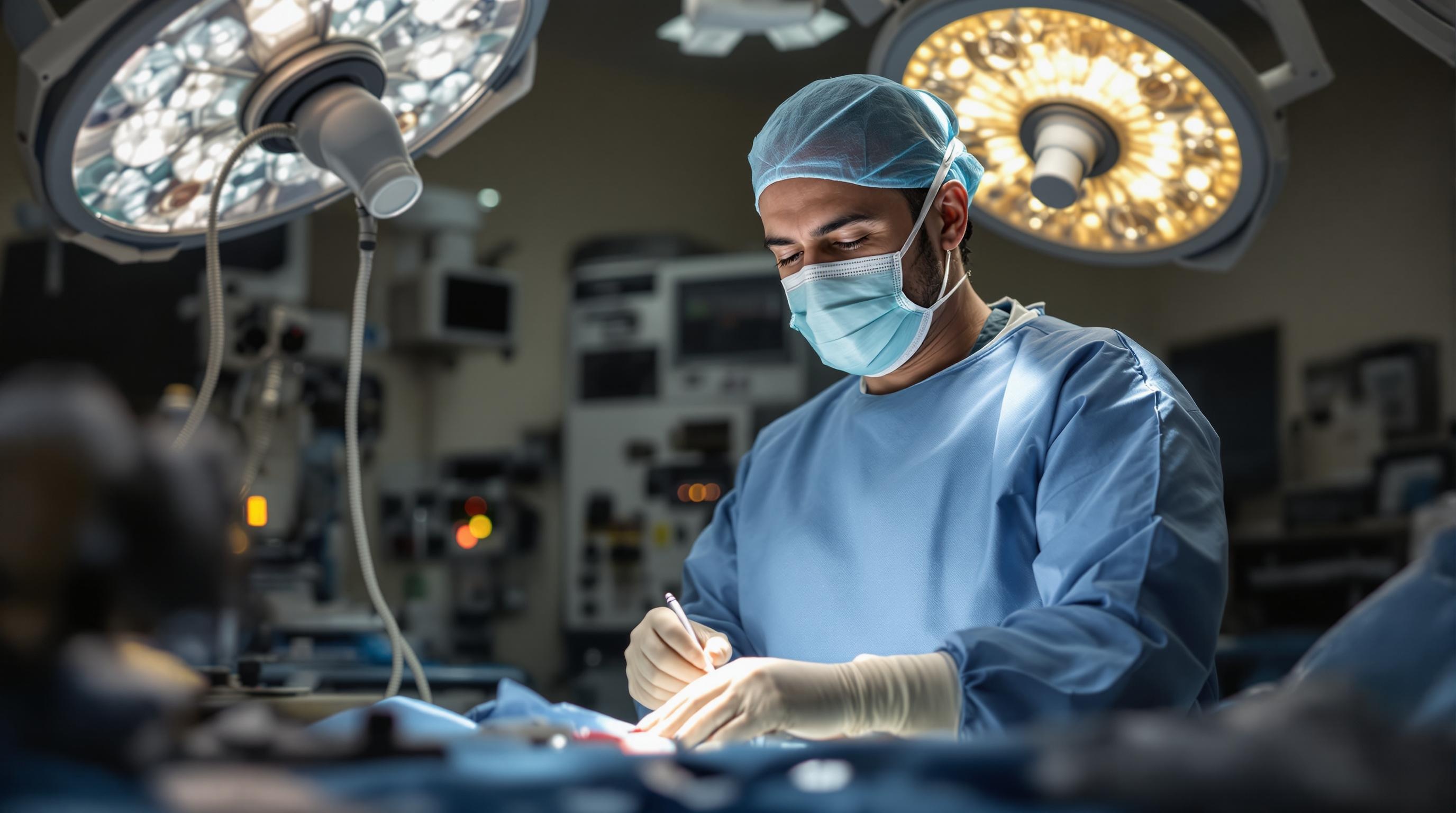 Surgeon in Operating Room surgeon in the operating room, focused and attentive.