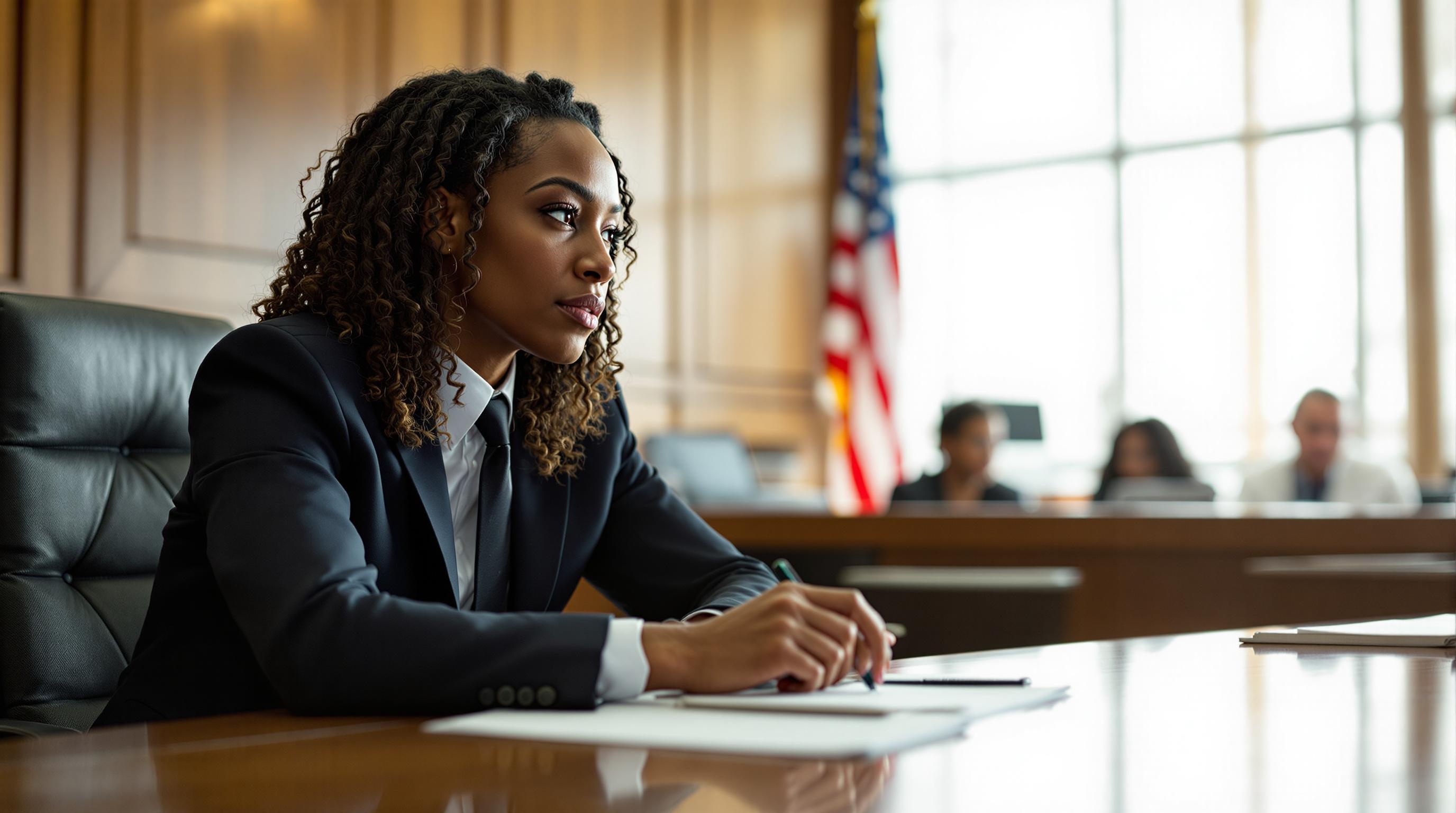 A lawyer in a court room