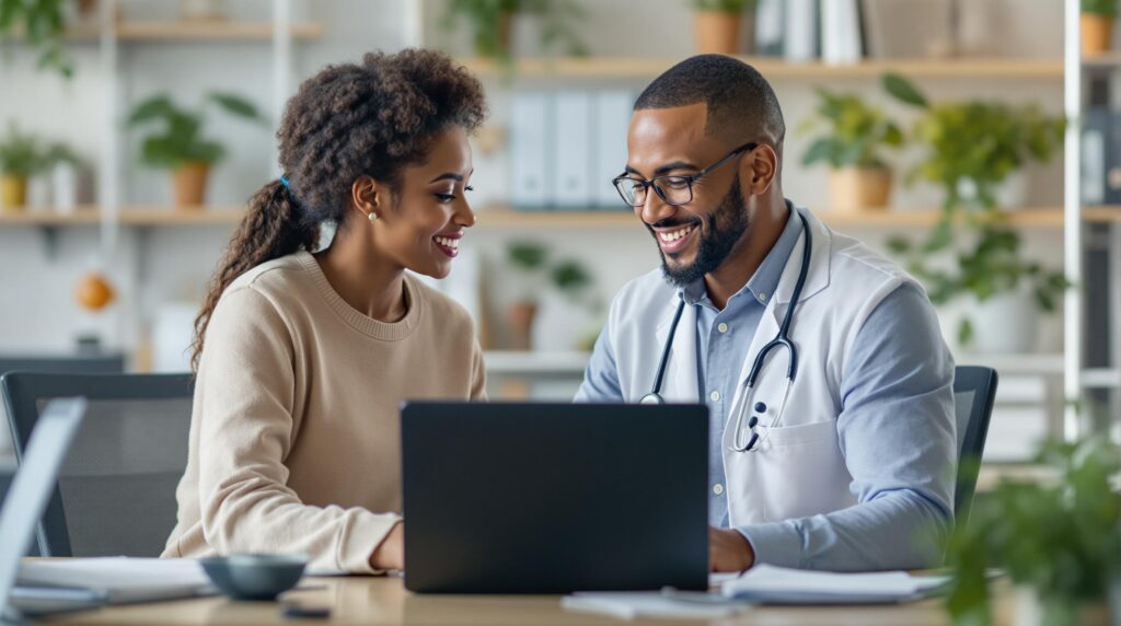 a patient and psychologist working together